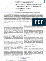 Assessing The Effectiveness of The Internal Control System in The Commercial Banks of Ethiopia: A Case of Hawassa City