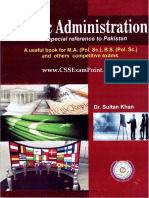 Public Administration (CSS & PMS) by DR Sultan Khan PDF