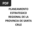 Planeamiento Estrategico Regional de La Provincia de Santa Cruz