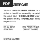 Chemical Kinetics 1234 Final