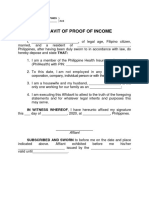 AFFIDAVIT OF PROOF OF INCOME - PhilHealth