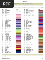 DMC Color Chart in Numerical Order With Color Name