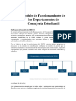 Modelo de Funcionamiento de Los Departamentos de Consejería Estudiantil