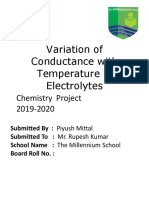 CBSE XII Chemistry Project Variation of Conductance With Temperature in Electrolytes