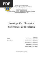 Exposición, Elementos Estruturales de La Cubierta