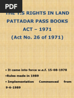 AP Rights in Land Pattadar Pass Books Act 1971