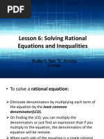 Lesson 6 Rational Equation