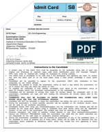 D130 C80 Admit Card