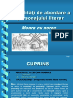 Modalităţi de Abordare A Personajului Literar