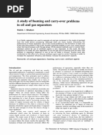 A Study of Foaming and Carry-Over Problems in Oil and Gas Separators