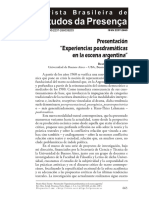 Experiencias Posdramáticas en La Escena Argentina - Trastoy