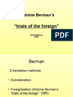 Antoine Berman's: "Trials of The Foreign"