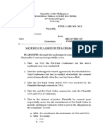 Sample Motion To Amend PTO