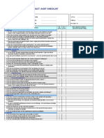 PRODUCT AUDIT CHECKLIST (WO Schedule)