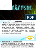 Education As An Investment