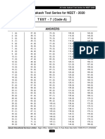 Solutions - AIATS Med-2020 (XII Studying) - Test-7 - (Code-A & B) - 19-01-2020 - 0 PDF