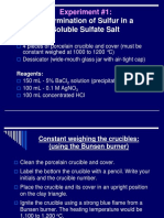 Determination of Sulfur in A Soluble Sulfate Salt