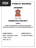 Chem Project On Digestion of Starch by Saliva