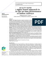 A Six Sigma Based Approach To Evaluate The On Time Performance of Indian Railways