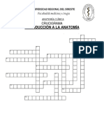 CRUCIGRAMA - Introducción A La Anatomia