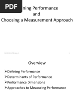 Defining Performance and Choosing A Measurement Approach