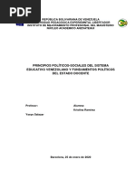 Principios Políticos Sociales Del Sistema Educativo Venezolano Kristina