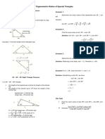 The Trigonometric Ratios of Special Triangles