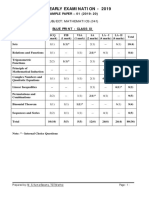 Maths Class Xi Half Yearly Exam Sample Paper 01 2019