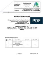 Method Statement For Installation of Chiller Pipe