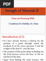 Strength of Materials II - 4B - Dams and Retaining Walls - Conditions of Stability of Dams