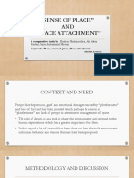 SENSE OF PLACE AND PLACE ATTACHMENT Comparative Study