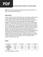 Titration Chemistry Lab Report Vitamin C