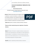 Polímeros y Su Proceso de Manufactura