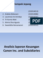 Analisis Laporan Keuangan Canon Inc. (Kelompok Jepang)