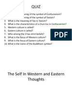 The Self in Western and Eastern Thoughts