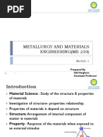 Module-1 ME 210 Metallurgy and Materials Engineering