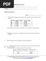 Chemical Families Questions