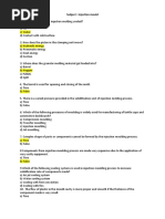 MCQ On Injection Mould