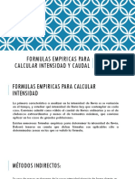 Formulas Empiricas para Calcular Intensidad y Caudal