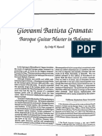 Giovanni Battista Granata Baroque Guitar Master in Bologna