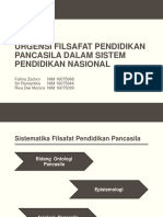 Kelompok 13 Urgensi Filsafat Pendidikan Pancasila Dalam Sistem Pendidikan Nasional