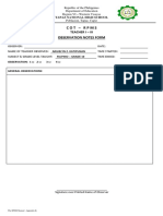 RPMS 2018 - COT - RPMS - Observation Notes Form - Template