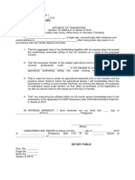 Affidavit of Transferee BLANK