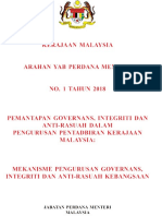 Arahan YAB PM No.1 Tahun 2018 Mekanisme Pengurusan Governans, Integriti Dan Anti-Rasuah Kebangsaan PDF