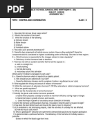 Control and Coordination Revision Worksheet 1