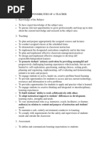 Duties and Responsiblities of Teacher