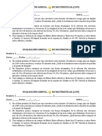 EVALUACIÓN DE MATEMATICAS de Leyes de Seno y Coseno Problemas