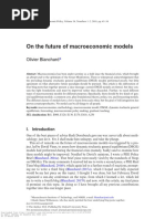 A Olivier Blanchard 2018 On The Future of Macroeconomic Models PDF