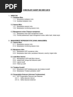 Contoh Checklist Audit 9001 - 2015