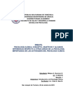 Ensayo. Introd. A La Psicología Clínica